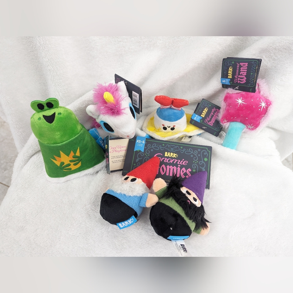 BarkBox Once Upon A Playtime Dog Toys XS-S Prince Gnomes Wand Unicorn Humpty